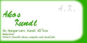 akos kundl business card